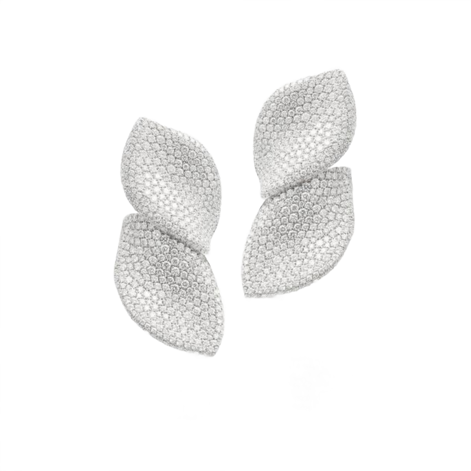 Deepika’s Royal Ice Curved Leaf Pavé Statement Studs