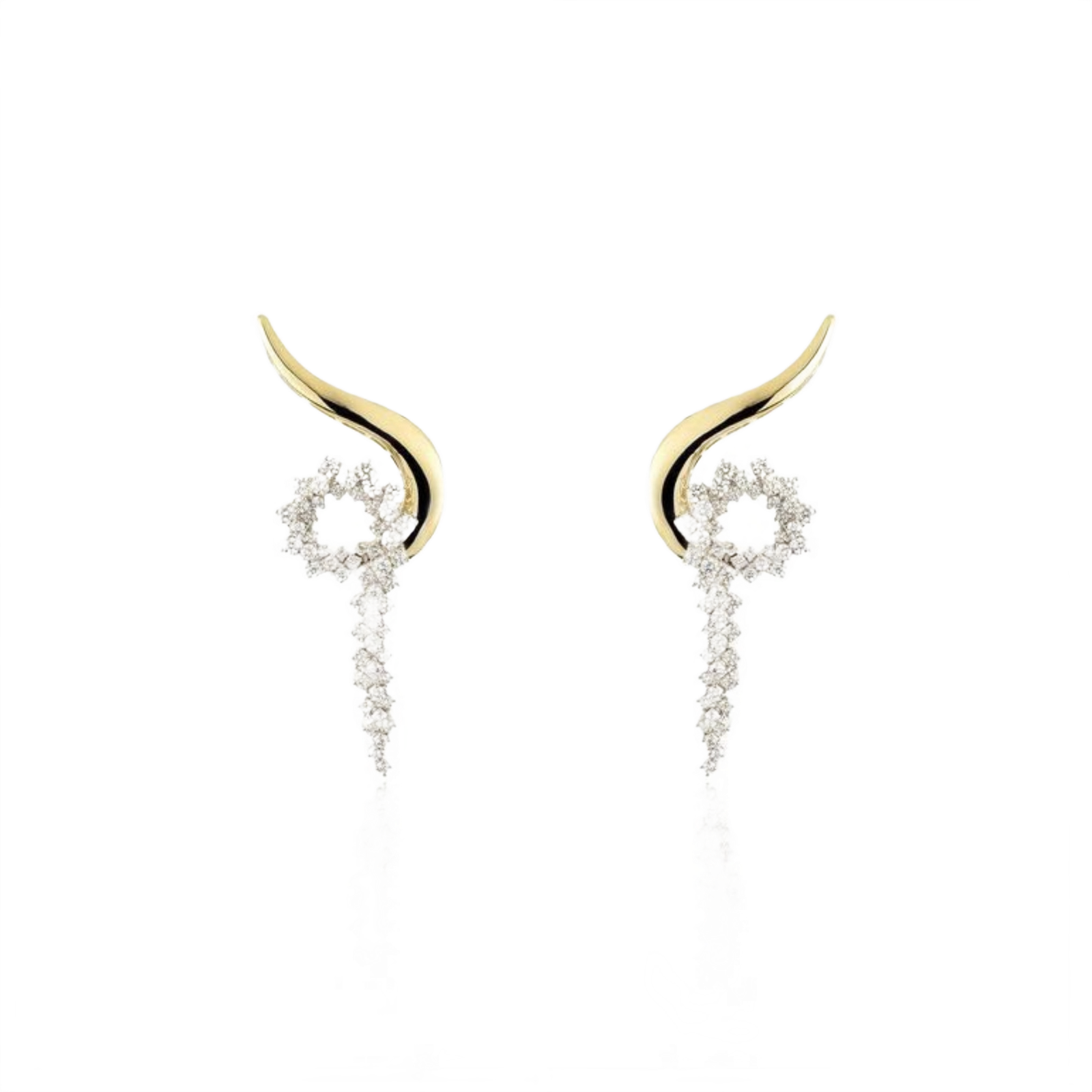 Tara Sutaria Sculptural Wave Drop Ear Climbers